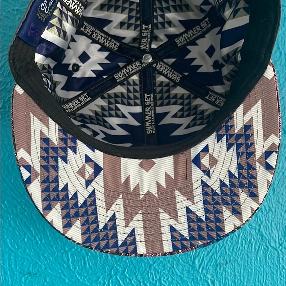 Colorful Snapback Hat with Geometric Design